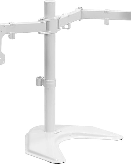 VIVO Dual LED LCD Monitor Mount, Free-Standing Desk Stand for 2 Screens up to 32 Inch, Heavy-Duty Fully Adjustable Arms with Max VESA 100x100mm, White, STAND-V032FW