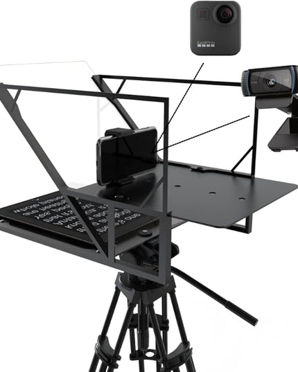 Teleprompter 5.0 12" Compatible with iPad, Tablet, Smartphone and DSLR Camera, Remote or App Control, Compatible with Android and iOS, Ideal for Video Recording, Aluminum Alloy