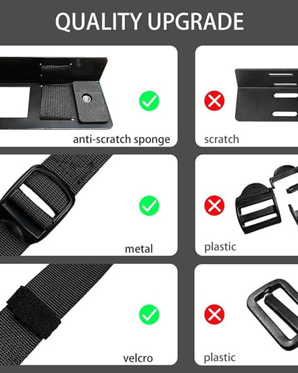 Under Desk PC Mount with Anti Scratch Sponge, Adjustable CPU Holder Bracket for Computer Tower (Black, Fixed)