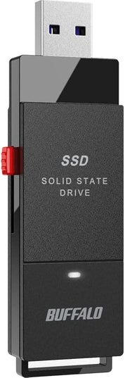 BUFFALO External SSD 500GB - Up to 600MB/s - USB-C - USB-A - USB 3.2 Gen 2 (Compatible with PS4 / PS5 / Windows/Mac) - External Solid State Drive Stick - ‎‎‎SSD-PUT500U3B