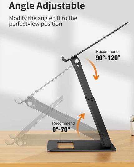 tounee Laptop Stand for Desk Adjustable Height, Telescopic Computer Stand with Pull Out Design Ergonomic Laptop Riser Fits All Laptops 10-17"-Black