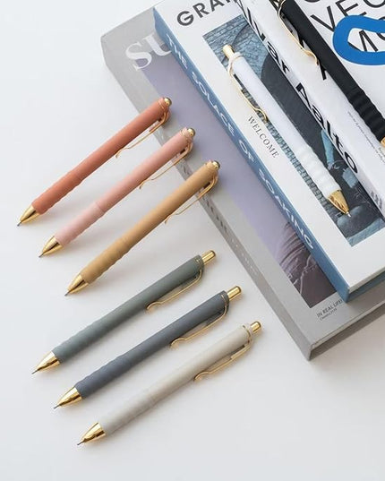 Linbsunne Ballpoint Pens Black Medium Point 1mm with Super Soft Grip Ball Point Pen for Men Women Retractable(style2, 12 pcs)