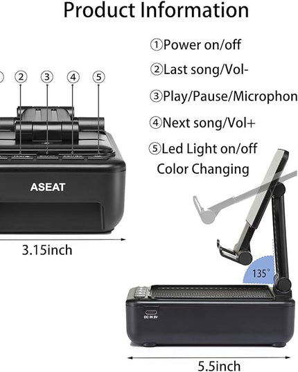 Gifts for Men Him, Cell Phone Stand with Bluetooth Speaker&Led Color Changing Light, Unique Gifts for Women Dad Her Husband, Cool Tech Gadget Wireless Speaker, Birthday Gifts for Men, Ideal Gifts