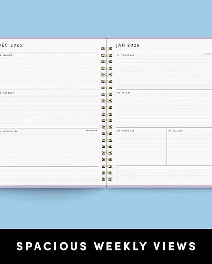 PAPERAGE 2026 Weekly & Monthly Planner, 12 Months (January 2026 - December 2026), 9.2 in x 11.2 in, Spiral Bound 2026 Planner with Weekly, Monthly & Yearly Views, Note Pages & Inner Pocket – Dark Green