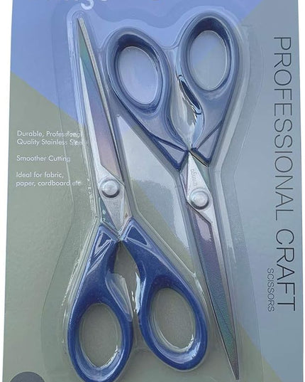 LIVINGO Scissors 7 Inch All Purpose Titanium Scissors Bulk 2 Pack, Left/Right Handed, Forged Stainless Steel Sharp Blade Shears Multipurpose for Home Offce School Student Sewing Fabric Craft Supplies