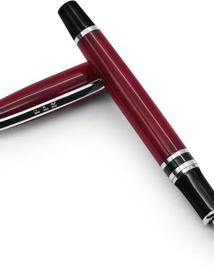 FPR Ambassador Ultra Flex Nib Fountain Pen Set, Burgundy - Refillable Pen w/Cartridges & Converter - Calligraphy Pens for Writing, Journaling & Gifting - Luxury Pens For Smooth Strokes