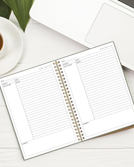 Yaridar A5 Cornell Notes Notebook - College Spiral Cornell Notebooks for Note Taking, Subject College Ruled Steno Pads for Office/School/Home, 5.8" x 8.5", Green