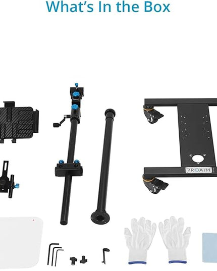 PROAIM Professional Speech Teleprompter with Telescopic Conference Stand & 60/40 Beam Splitter Glass Fits up to 17” Tablets, Laptops & Monitors. for Conferences, News, Film Production. (TP-SPH-01)