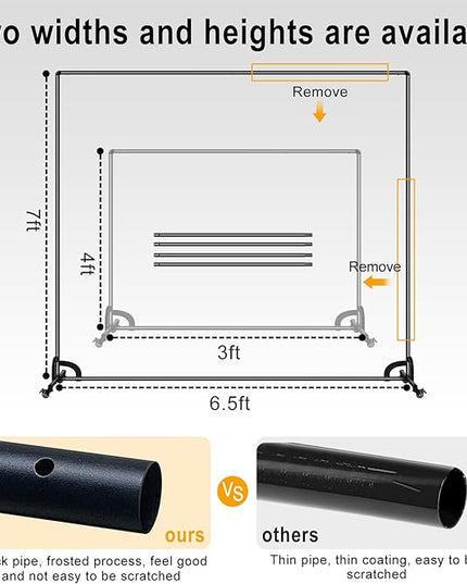 7x6.5ft Green Screen Backdrop Kit,Movable Backdrop Stand with Wheels and Greenscreen Background for Video Recording,Streaming.