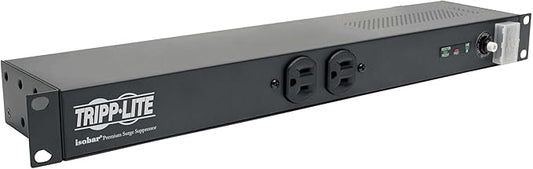 Tripp Lite Isobar 12 Outlet Network Server Surge Protector Power Strip, 15ft. Cord w/L5-20P Plug, 3840 Joules, 1U Rack-Mount, $25K Insurance & (IBAR12-20T)