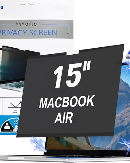 Strong Magnetic Privacy Screen Compatible with MacBook Air 15 Inch 2023-2025,M2, M3, M4, Upgraded Removable Screen Protector Mac Air 15 inch Laptop Screen Filter Shield Anti BlueLight Glare Anti Spy