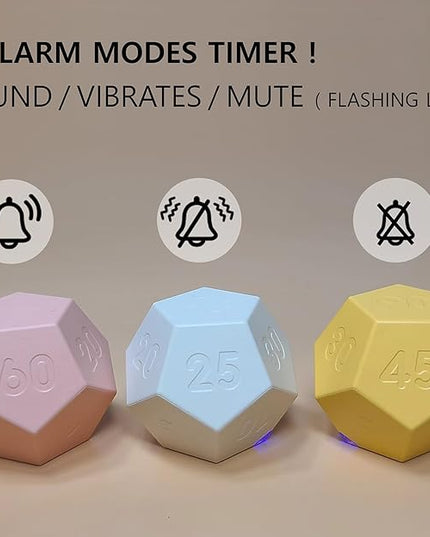 Cube Pomodoro Timer, Rechargeable Small Cute, Timer for Kids and Classroom, Kitchen, Cooking, Workout & Study Countdown, Time Management Tool (Floral White)