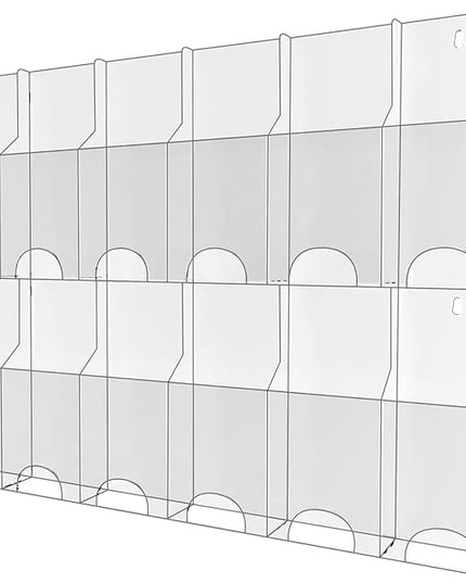 Acrylic Brochure Pamphlet Holder, 12 Pamphlet Holders, Clear Brochure Display Stand Wall Mount, Trifold Flyer Rack, Literature Storage Rack for Home, Offices, Waiting Room