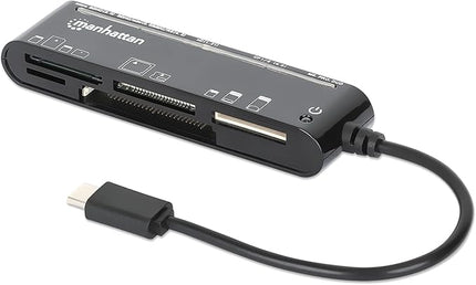 Manhattan 5 in 1 USB C Multi Card Reader Writer – microSD, SD, MS, xD, and CF, 480 Mbps Data Transfer Speed – Multiple Adapter Hub - Compatible with Windows & Mac – 3 Yr Mfg Warranty - 102681