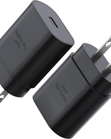 USB C Block 30W PD Super Fast Charging Block Type C Plug Wall Adapter Quick Charger for iPhone 17/17 Air/17 Pro/17 Pro Max/16/15/14/13/12/11/iPad/Mini/AirPod/Galaxy S25/S24/S23/S22 (Black 2Pack)
