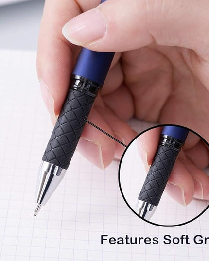 MiSiBao 0.7mm Black Ink Gel Ink Rollerball Pens 2 in 1 Medium Point Pens with Stylus Work Pen Smooth Writing for Office Black gel pen (Black-18pack)