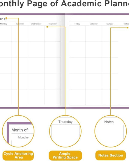 Academic Planner for 2026 or Anytime – 8.5" x 11" Undated Weekly Student Planner For Homeschool, High School, College & Nursing Students, 200 Pages, Purple