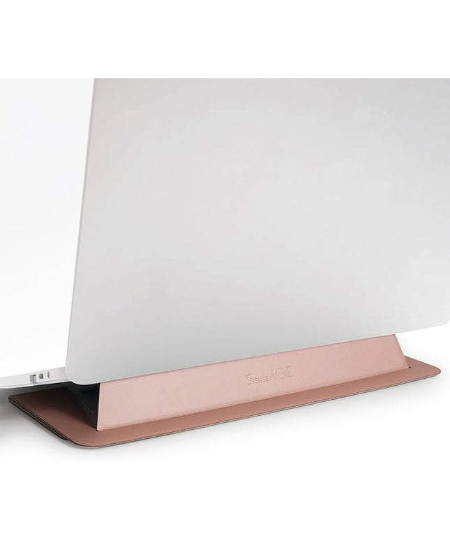 SenseAGE Laptop Stand for Desk, Office, Ergonomic Notebook Stand, Foldable & Portable Travel FlatStand, Lightweight, Anti-Slip, Compatible with MacBook Air, Pro, and Up to 15.4" Laptops (Dusky Rose)