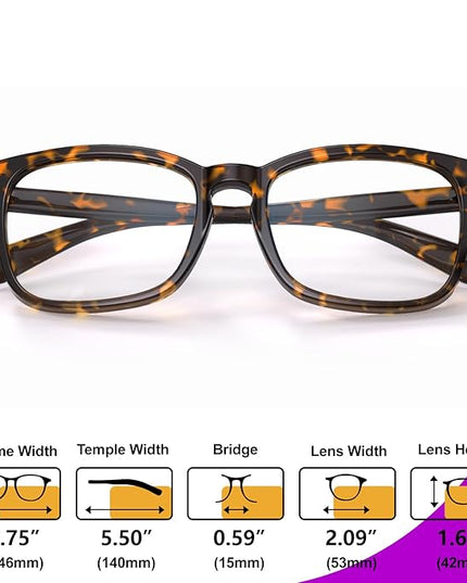VISOONE Blue Light Blocking Glasses Square with Anti Computer Glare for Gaming Women and Men MONTANA
