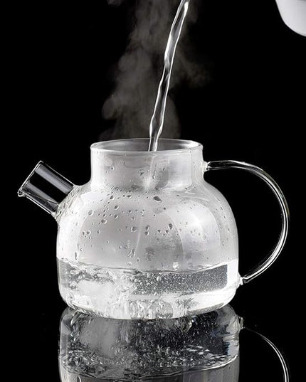 CnGlass Glass Teapot Stovetop Safe,20.3 oz Clear Tea pot with Removable Filter Spout,Loose Leaf and Blooming Tea Maker