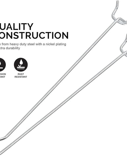 Neiko 53104A 8” Pegboard Hook Organizer Kit, 50 Pack, Hanging Hooks Set for Garage Organization, Great for Wall Hanging and Shelving, Tool Storage, Craft Organizing