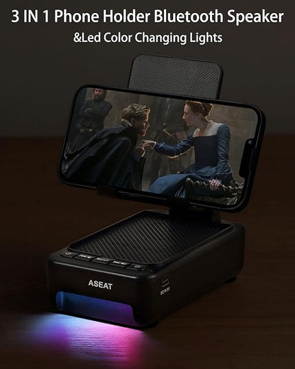 Gifts for Men Him, Cell Phone Stand with Bluetooth Speaker&Led Color Changing Light, Unique Gifts for Women Dad Her Husband, Cool Tech Gadget Wireless Speaker, Birthday Gifts for Men, Ideal Gifts
