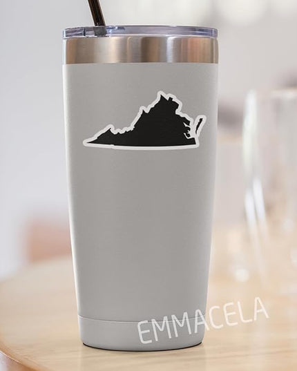 (3PCS) Virginia State Map Stickers, US State Stickers - Waterproof Vinyl Decals for Tumblers, Water Bottles, Laptops, Books, Scrapbooks, Great for Virginia Lovers 3 x 1.5 Inch