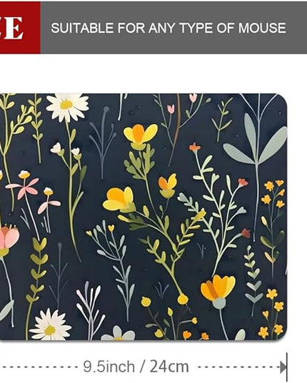Dreamy Floral Pattern Square Mouse pad, Texture, Waterproof, Anti Slip Rubber Base, Computer Mouse pad, Laptop Mouse pad