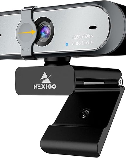 NexiGo N660P (Gen 2) 1080P 60FPS Webcam with Software Control, Dual Microphone & Cover, Autofocus, HD USB Computer Web Camera, for OBS/Gaming/Zoom/Skype/FaceTime/Teams/Twitch