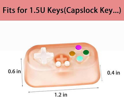 Artisan Keycap, Custom Game Controller Shaped Keys Cap for MX Mechanical Keyboard, Shine Through Resin Handmade Replacement for Capslock Key - Pink