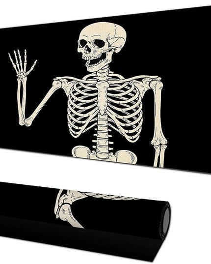 Mouse Pad Gaming Mousepad 31.5 x 11.8 Inch Large Keyboard Desktop Mat Diatomite XL Mouse Pad for Home and Office Desk Accessories with Cartoon Skeleton Line Art Design