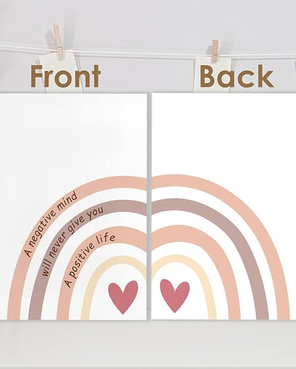 Boho Rainbow Inspirational Spiral Journal Notebook 5.5x8.3in, Affirmation Journal for Women, A Negative Mind Will Never Give You a Positive Life Motivational Notebooks for Note Taking