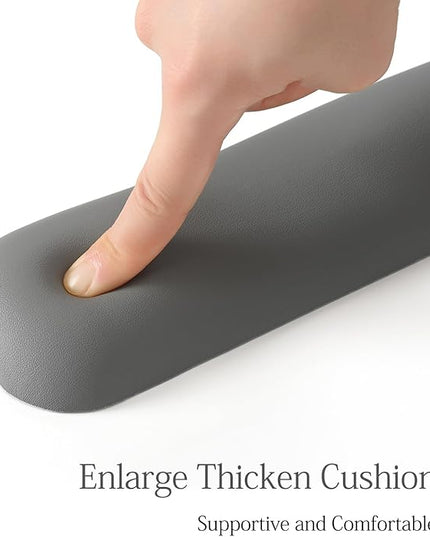 UnivoColors Design-Wave Keyboard Wrist Rest, Artificial Sheepskin+Memory Foam+Ergonomic+Anti-Slip Gel, Resilience Support During Work and Gaming,Keyboard Accessory,Grey