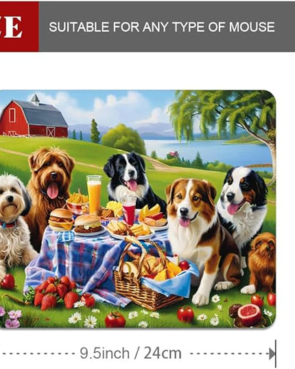 Dog Party Square Mouse pad, Texture, Waterproof, Anti Slip Rubber Base, Computer Mouse pad, Laptop Mouse pad
