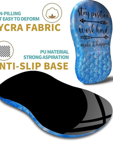 Hokafenle Ergonomic Mouse Pad Wrist Support with Massage Design, Wrist Rest Pain Relief Mousepad with Memory Foam&Non-Slip PU Base, Mouse Pads for Wireless Mouse & Desk (12x8 inch,Stay Positive)