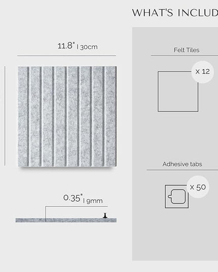 Large Bulletin Board 48x36- Office Wall Organizer Replace Your Old Cork Boards for Walls for Office Decor -12-Pack Felt Wall Panels to Use in Home Office Decor, Classroom Decor (Marble White)