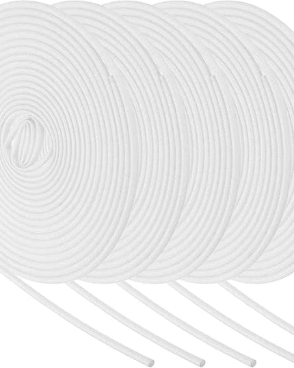 MECCANIXITY 5Pcs Wire Insulation Braid Fire Sleeve,16.4Ft-3mm ID White, High Temp Silicone Coated Fiberglass Sleeving for Automotive Hose Lines Electrical Wiring