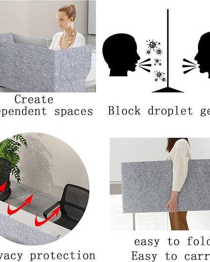 Portable Acoustic Desk Dividers2 Pack Foldable Privacy Screens Perfect for Schools Classrooms OfficesCustomizable Soundproofing Partition Panels
