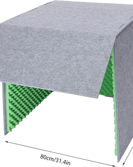 Desktop Soundproof Cover, Portable Vocal Recording Booth Isolation Booth Small Music Recording Studio Vocal Sound Absorbing Shield Sound Proof Foam Panels for Offices,Home,Recording Studios (Green)