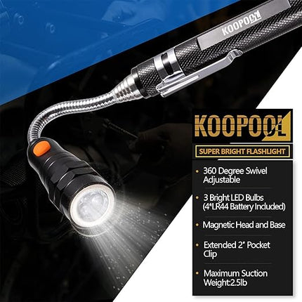 Telescoping Magnetic Pickup Tool Set, Inspection Mirror Telescoping, LED Flashlight, Cool Gadgets for Men, Stocking Stuffers, Gifts for Dad, Husband, Kids, Boyfriend, Magnet Stick
