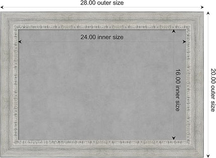 Amanti Art White Framed Magnetic Board 20x28 Medium Vision Board for use with Magnets, 100% Metal Sheet to Display Items as Office Decor or for Home Organization in mudroom, Kitchen or Kids Room