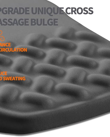 Ergonomic Slope Mouse Pad Wrist Support, Wrist Rest Mousepad for Carpal Tunnel Pain Relief with Massage Bulge and Slow Rebound Memory Foam (12x8 inch, Dark Gray)