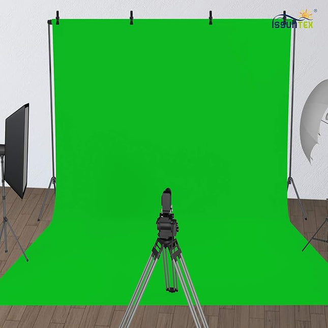 ISSUNTEX 10X16 ft Background Muslin Backdrop, Photo Studio, Collapsible High Density Screen for Video Photography and Television-Green