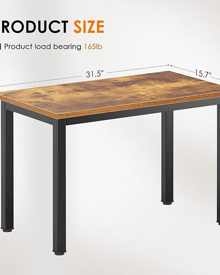 DlandHome 31.5 Inches Small Computer Desk for Home Office Writing Table for Small Spaces Study Table Laptop Desk (Retro)