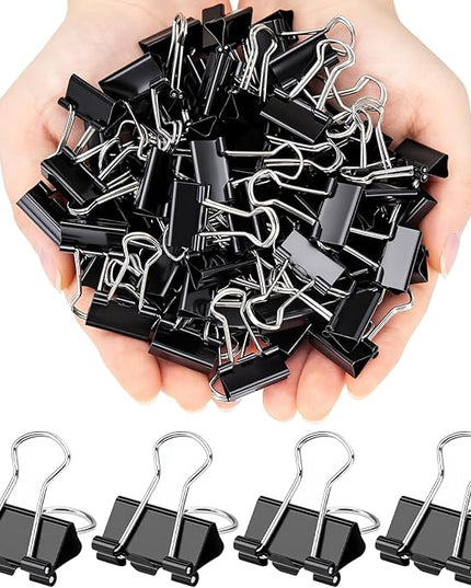 OWLKELA 140 PCS Mini Binder Clips 0.75 Inch, Metal Paper Clip Bulk, Small Black Clips for Home, School and Office Supplies