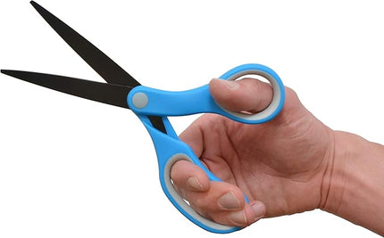 Westcott 55849 8-Inch Non-Stick Titanium-Bonded Scissors For Office and Home, Blue/Gray, 2 Pack