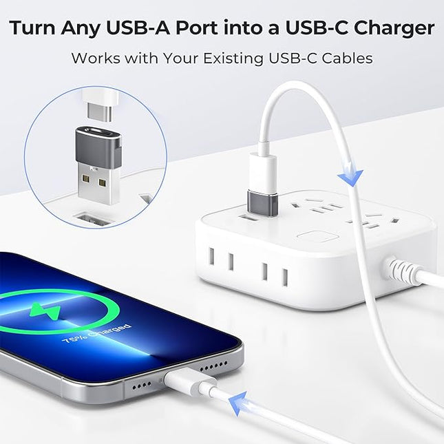 Basesailor USB to USB C Adapter for iPhone 17 Pro Max,16 15 Charger Adapter 2Pack,Type C Female to USBA Male Converter for Apple Watch iWatch S11 S10 SE,AirPods Pro 3 4,iPad mini 7 6 Air 5,Samsung S25