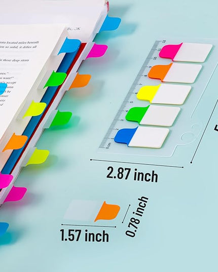 Golcellia Sticky Tabs - 600 Sheets Notebook Tabs - Sticky Flags, Index & Page Tabs - Durable Divider & Binder Tabs for Books & Bibles（6 Pcs, 5 - Color）