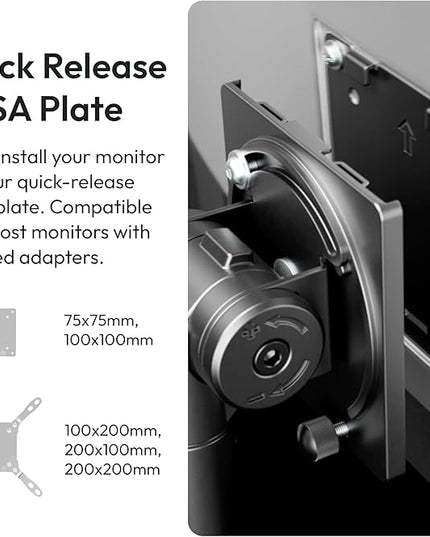 Pixio PS2S Titan White Ultrawide Mega Heavy-Duty Premium Single Monitor Arm Stand fits up to 57 inch Monitors Holds up to 59.4lbs VESA Compatible Integrated Cable Management