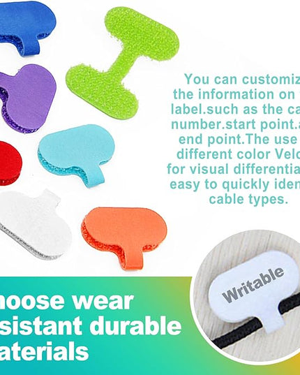 40 PCS Multi-Color Cable Labels, Reusable Write-On Cord Tags for Wire Management & Identification, Waterproof Charger Cord Organizer for Electronics, Home, Office - Assorted Colors